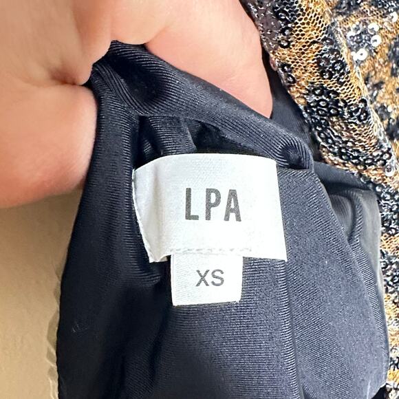 LPA Kelly Top Leopard Sequin Open Tie Back Sz XS {VV24} - Picture 6 of 7